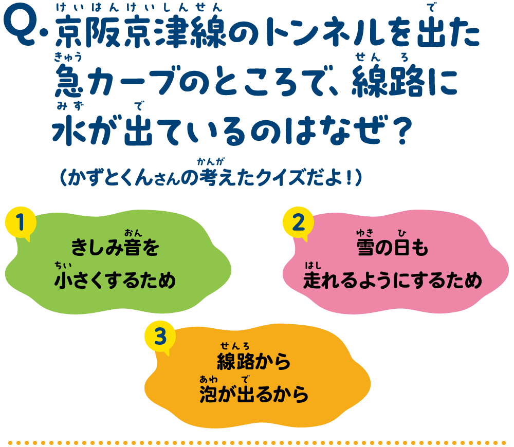 京阪京津線のトンネルを出た急カーブのところで、線路に水が出ているのはなぜ？
